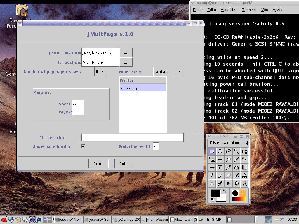 A main view of the application